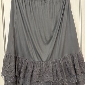 Chic Gray Lace Skirt Extender